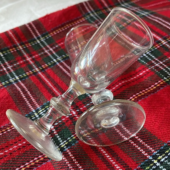 VTG MCM clear glass cordials footed glasses set of 2 - Picture 5 of 6